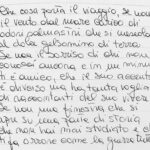 Pagina del libro degli ospiti del B&B La Dimora di Tommaso con una dedica manoscritta dalla scrittrice Giovanna Ceriotti, che racchiude una poetica riflessione sul valore del viaggio, sui profumi del mare e sulla memoria storica del B&B